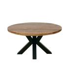 Mangohouten Eettafel Rond Tara 160 cm (5cm), Huis en Inrichting, Tafels | Eettafels, Verzenden, Rond, Nieuw, Industriële meubels