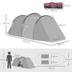 TRUUSK Tunnel Tent Voor 2-3 Personen, 190T Camping Tent Met, Caravans en Kamperen, Overige Caravans en Kamperen, Verzenden, Nieuw
