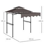 TRUUSK Grillpaviljoen 242x149x248 Cm Waterafstotend Vlamvert, Tuin en Terras, Partytenten, Verzenden, Nieuw