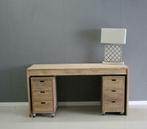 Modern bureau van uitstekende kwaliteit teakhout; Indoteak, Huis en Inrichting, Bureaus, Ophalen of Verzenden, Nieuw, Bureau