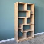 A-symmetrische boekenkast van massief hout, Voorradig!, Huis en Inrichting, Kasten | Boekenkasten, Met plank(en), Teakhout, Nieuw