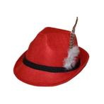 Rood Tiroler hoedje verkleedaccessoire voor volwassenen - .., Hobby en Vrije tijd, Feestartikelen, Verzenden, Nieuw