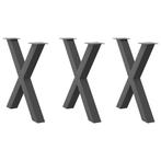 vidaXL Eettafelpoten 3 st X-vormig 70x(72-73) cm staal, Huis en Inrichting, Tafelonderdelen, Verzenden, Nieuw
